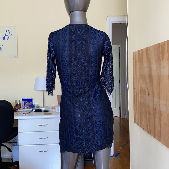 NWOT For Love & Lemons Layla Cocktail Dress Navy - Picture 10 of 11